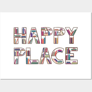 Happy Place Bookcase Posters and Art